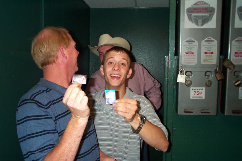 I went to the bathroom at dicks and these guys were in there laughing... they put 75 cents into one of those vending machines